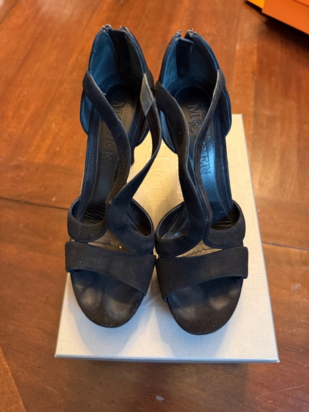 Alexander McQueen Black Twisted Strap High Heels